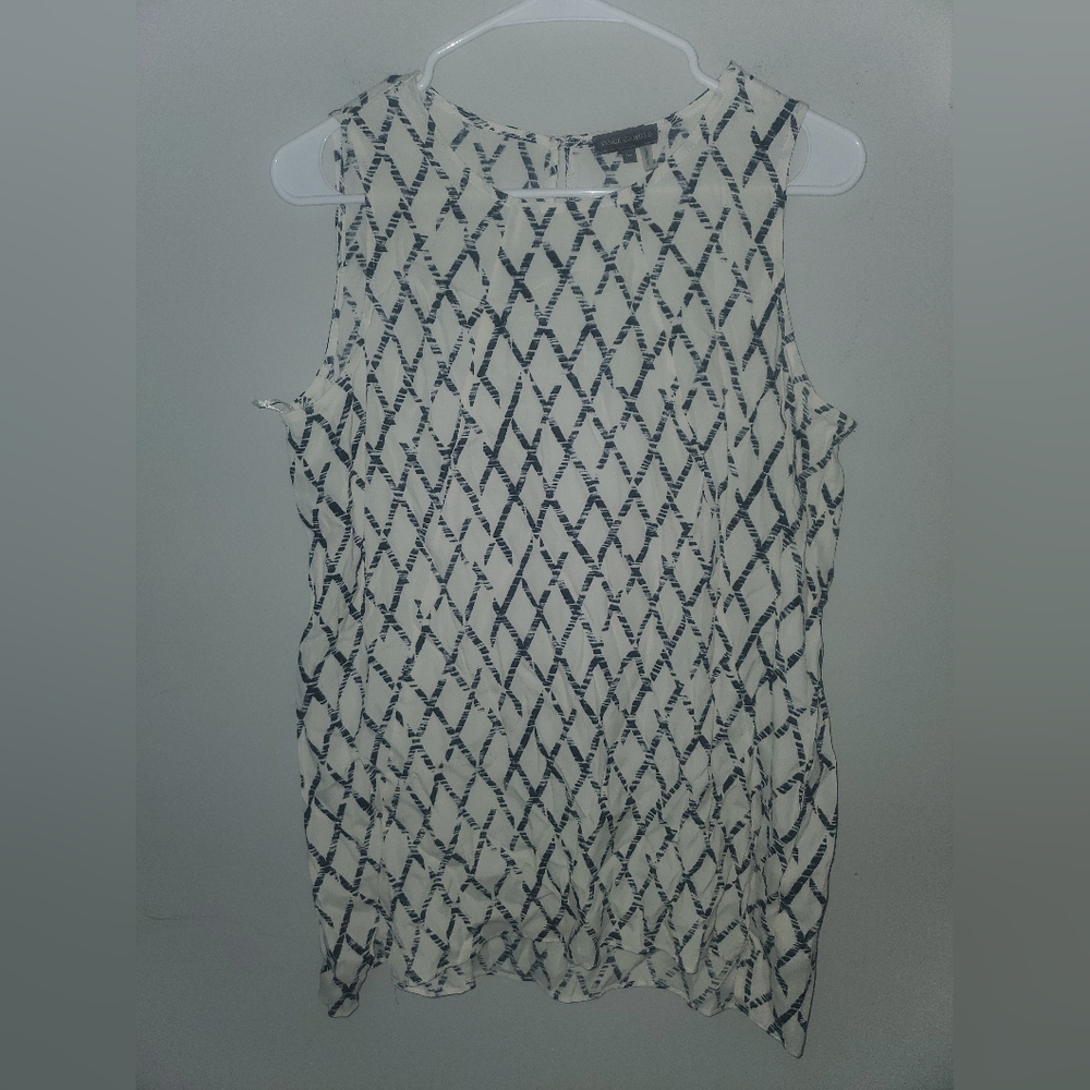 Vince Camuto Black and White Patterned Top